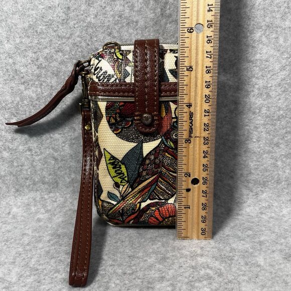 SAKROOTS Owls Floral Peace Cell Phone‎ Zip Wallet Wristlet Pouch No Strap - Picture 14 of 16